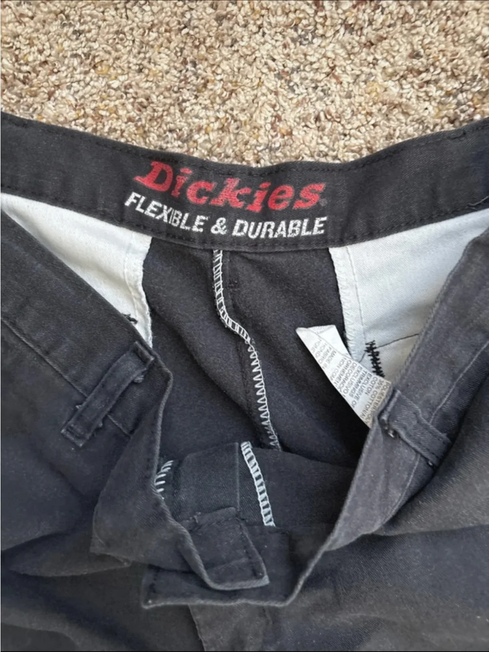 Men’s 27x41 Dickies Straight Cut Black Cargo Pants